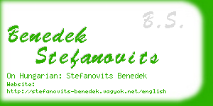 benedek stefanovits business card